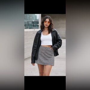 Urban Outfitters Black and White Checkered Mini Skirt